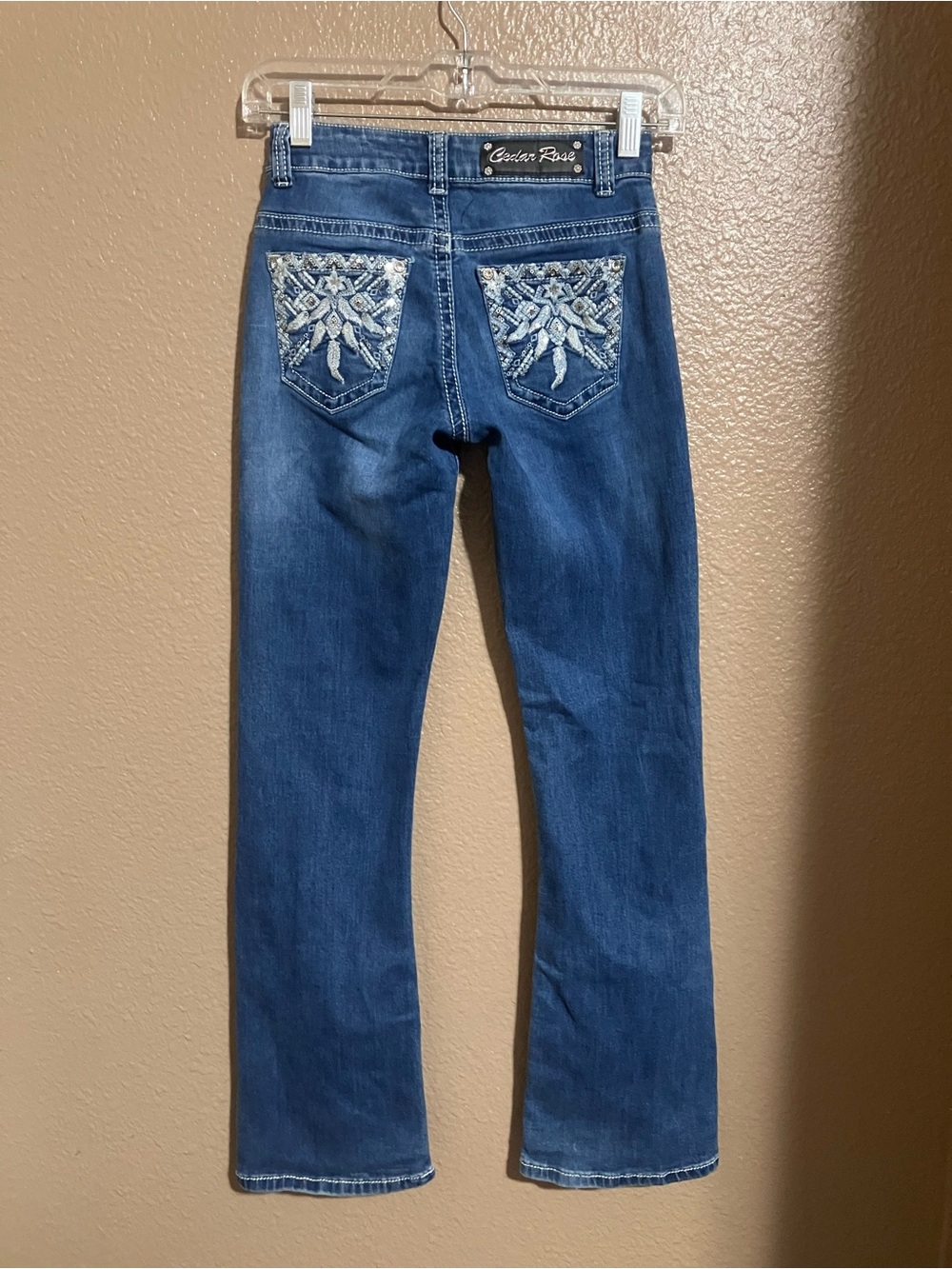 Kids Blue Embroidered Back-Pocket Jeans